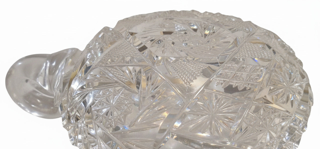 125+ Year Old American Brilliant Cut Glass Nappy Dish | Antique Crystal Serving Bowl with Handle | Rare Early 1900s ABP Collector’s Gem