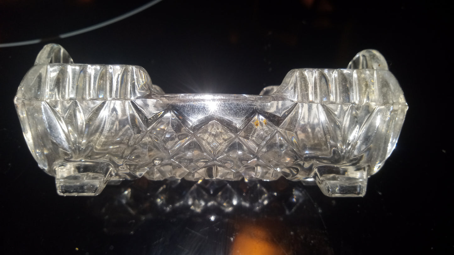 Antique Flint Glass Master Salts      (Set of 2)  c1850s