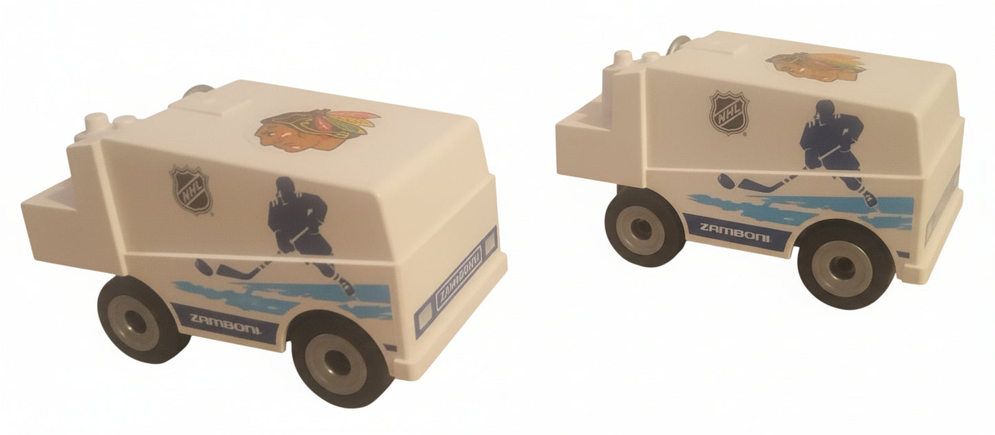 PLAYMOBIL NHL Chicago Blackhawks ZAMBONI Machine Duo (2) | Hockey Collectible Toy Set | FREE Priority Shipping & Insurance