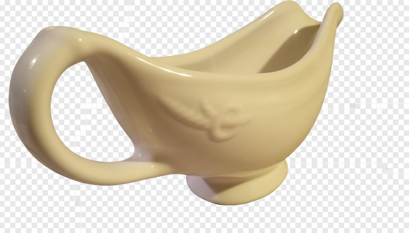 Vintage HALL China White Ceramic Gravy Boat Mid-Century Modern Diner Ware USA