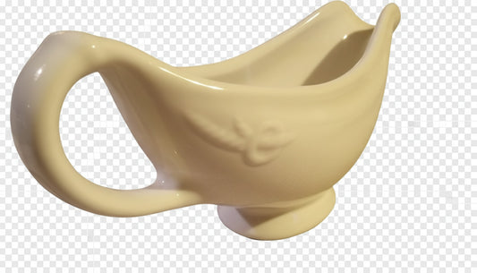 Vintage HALL China White Ceramic Gravy Boat Mid-Century Modern Diner Ware USA