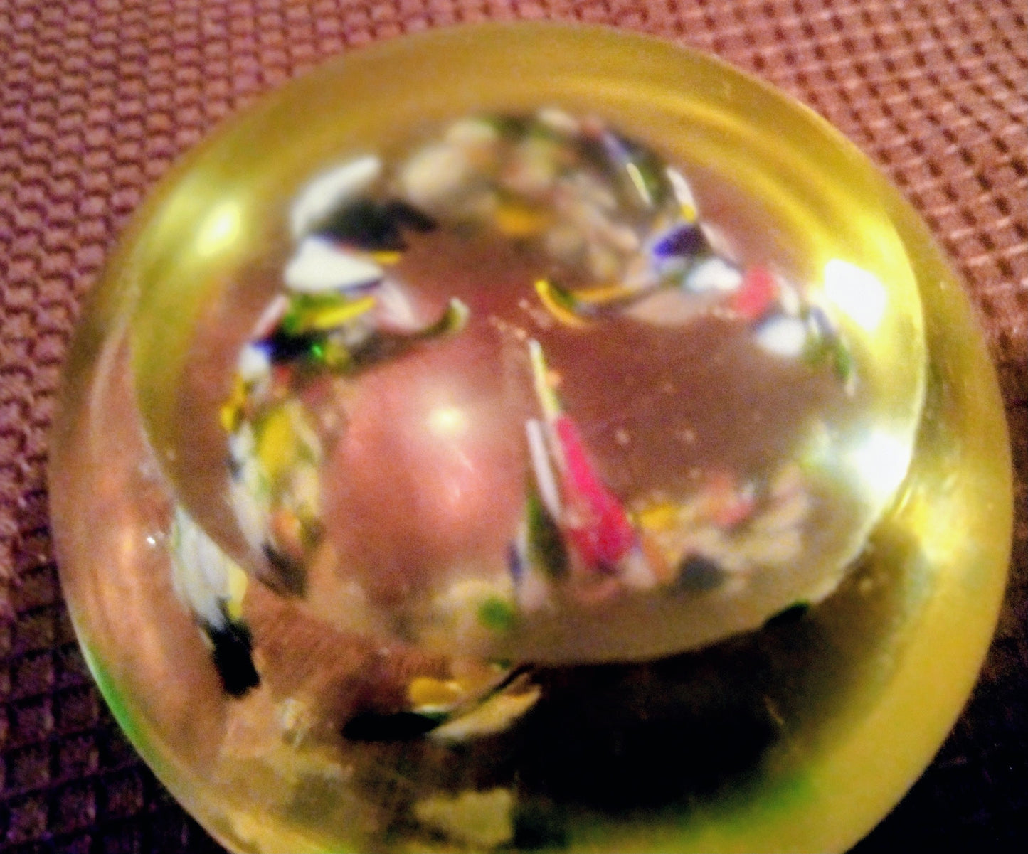 Vibrant Confetti Millefiori Glass Paperweight Art