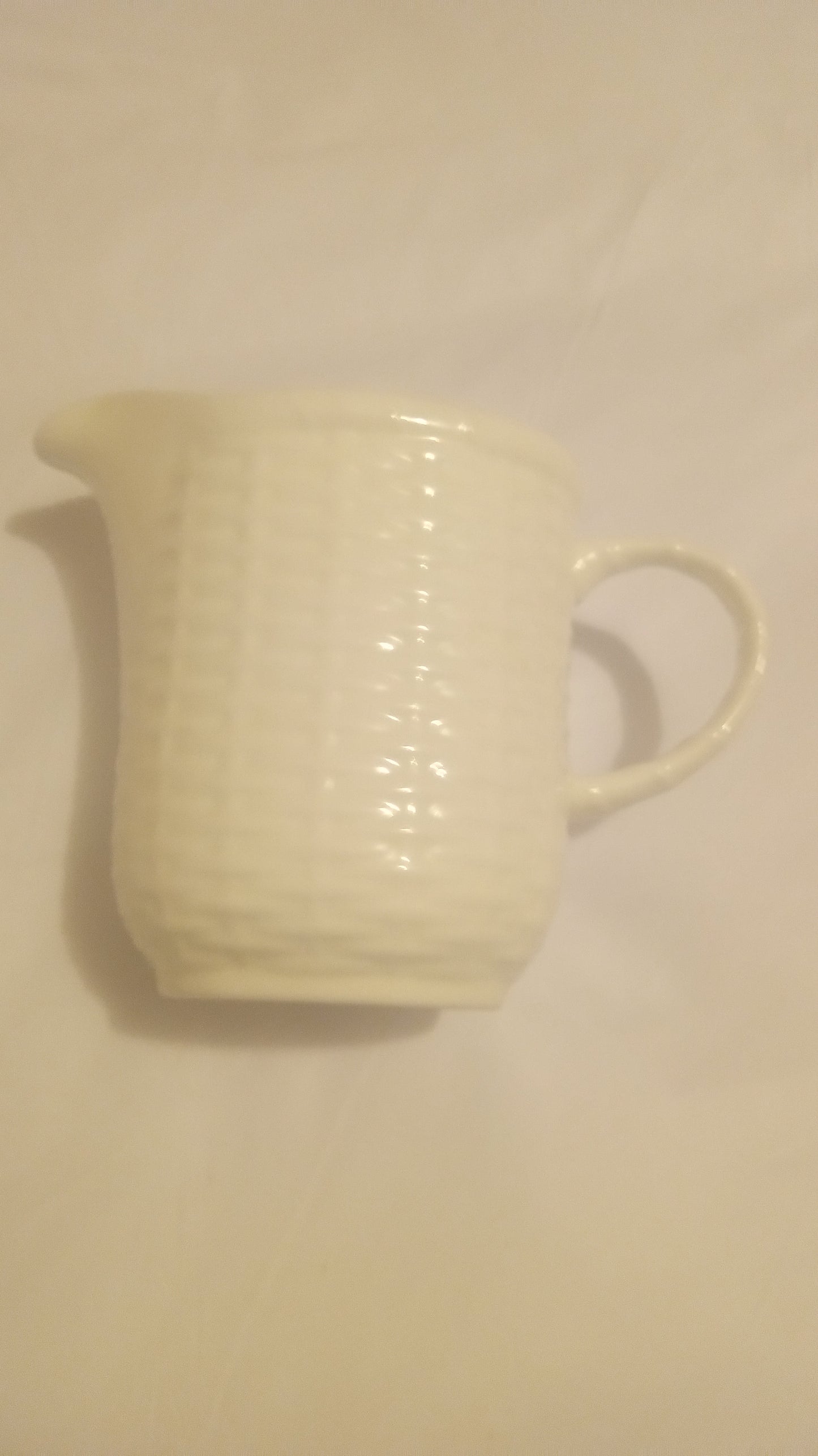 MINT Wedgwood Nantucket Creamer (3.5" x 5") | Classic Basketweave Bone China Pitcher | FREE SHIP