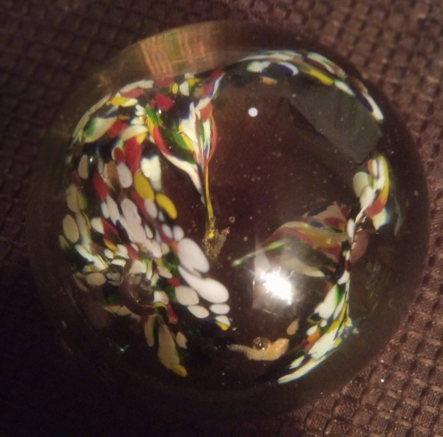 Vibrant Confetti Millefiori Glass Paperweight Art