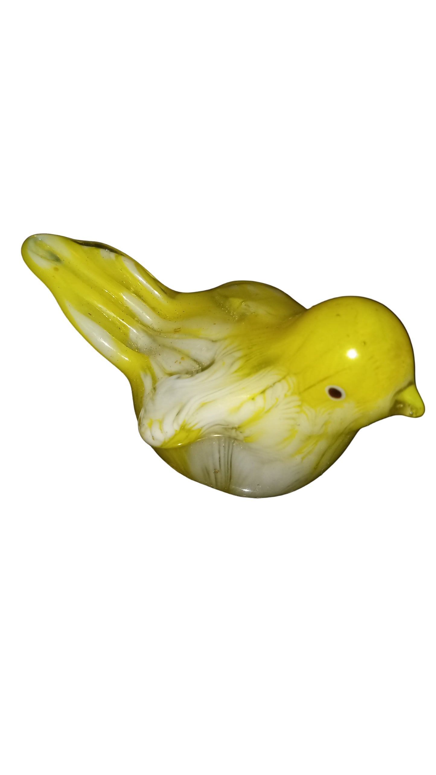 Classic Blown Glass Yellow & White Bird Hand Made