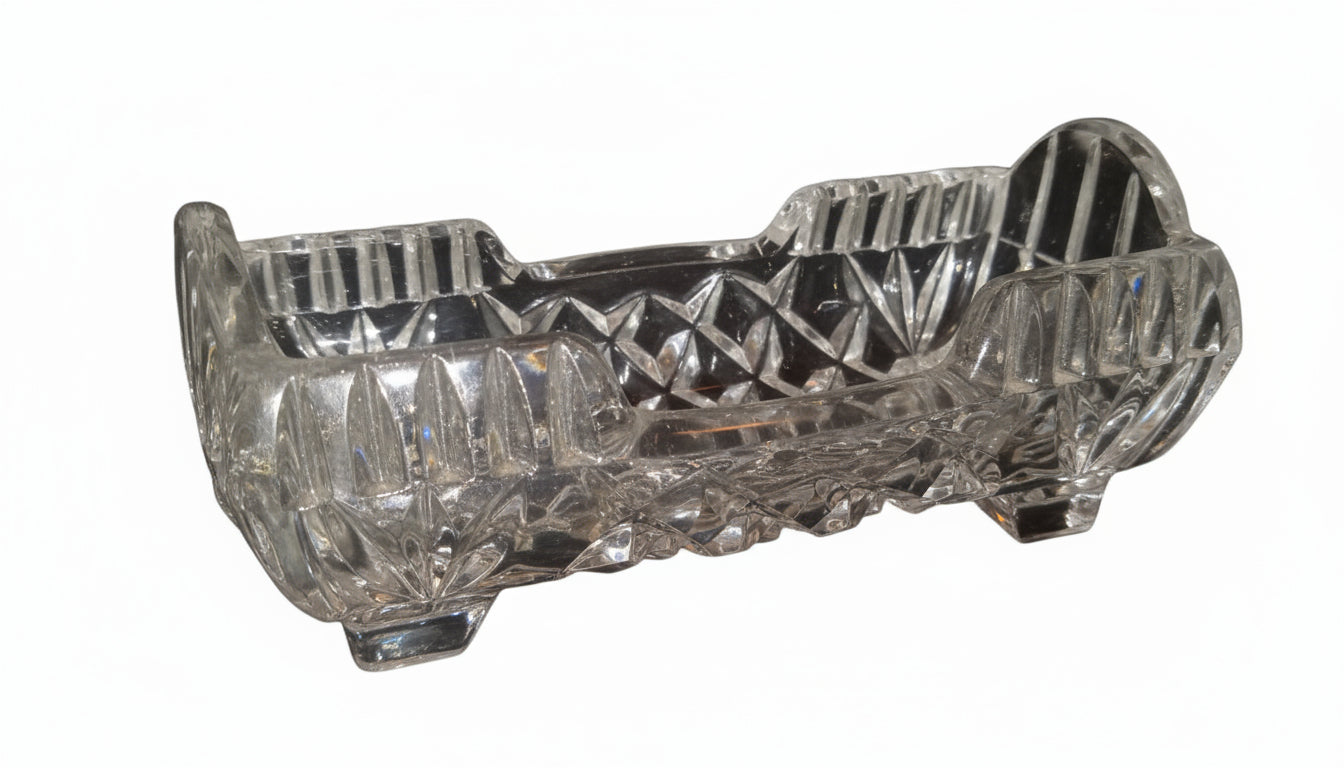 Antique Flint Glass Master Salts      (Set of 2)  c1850s