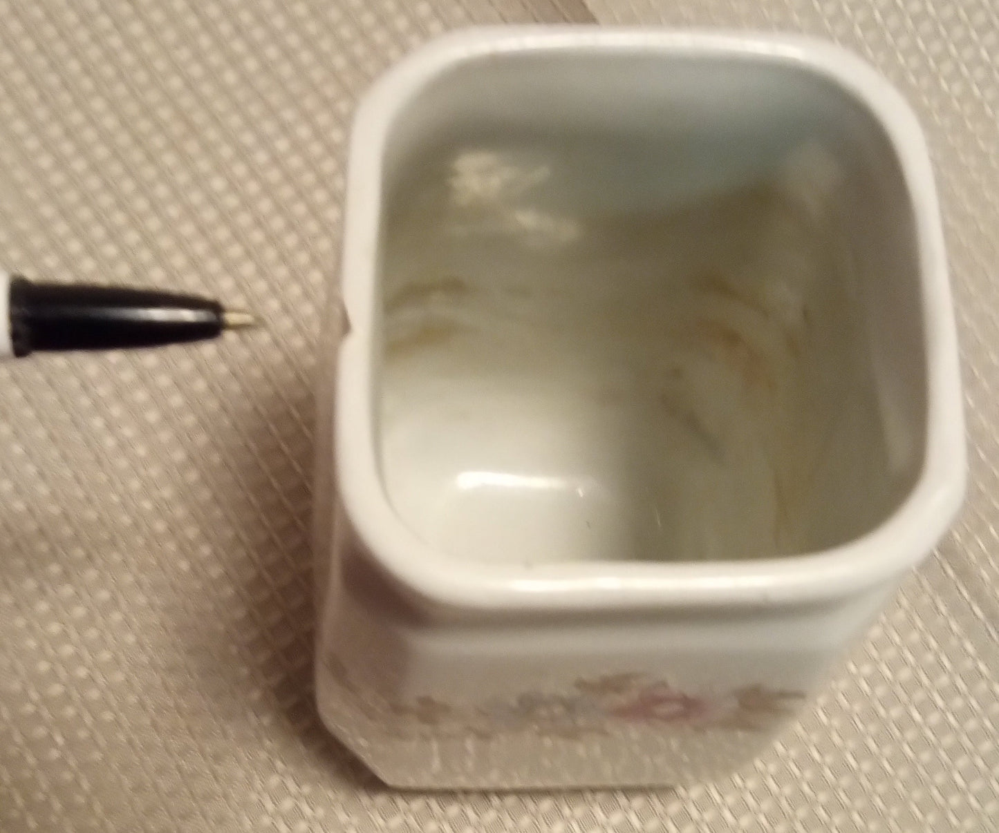 AUTHENTIC 1887 Antique English Ironstone Jar/Spill Vase | Wood & Son "Rustic" Pattern, Victorian Era