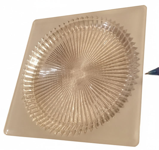 1903 Heisey Sunburst Frosted Square Plate 8" | Antique EAPG Glass
