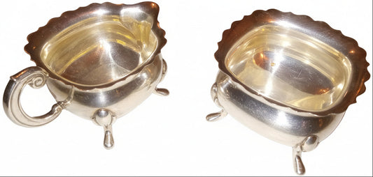 Antique Silverplate Sugar & Creamer Set | Made in Sweden