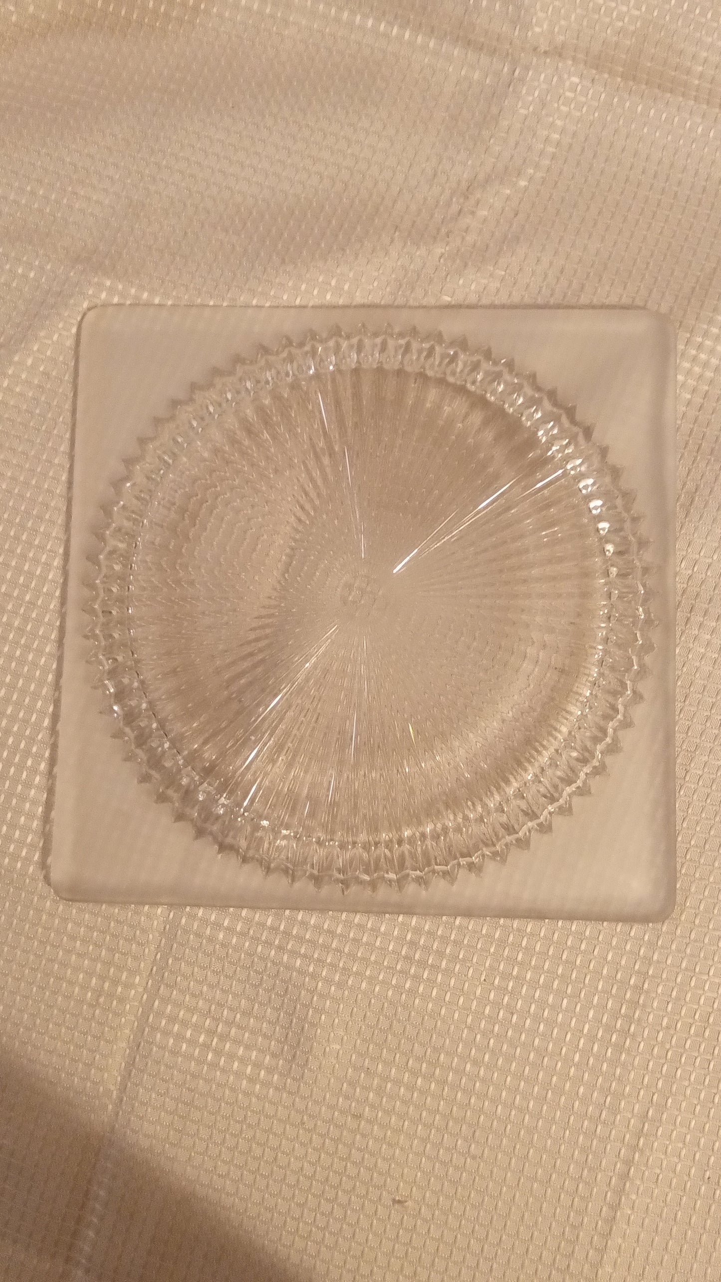 1903 Heisey Sunburst Frosted Square Plate 8" | Antique EAPG Glass