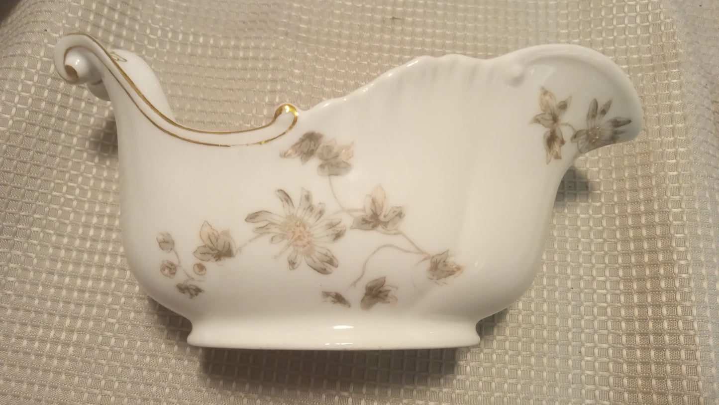 STEAL! Antique Limoges CFH GDM Gravy Boat (1882-1900), Gold Floral Sauce Boat, RARE French Porcelain