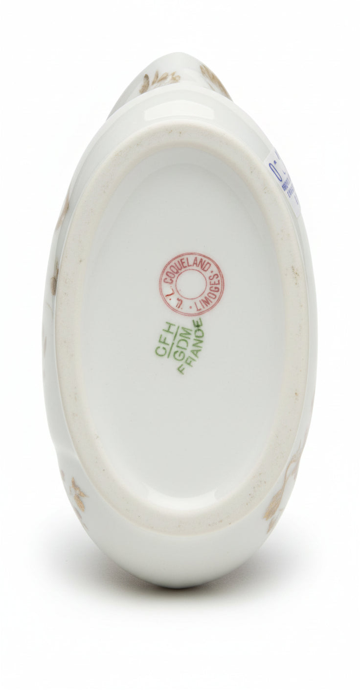 STEAL! Antique Limoges CFH GDM Gravy Boat (1882-1900), Gold Floral Sauce Boat, RARE French Porcelain