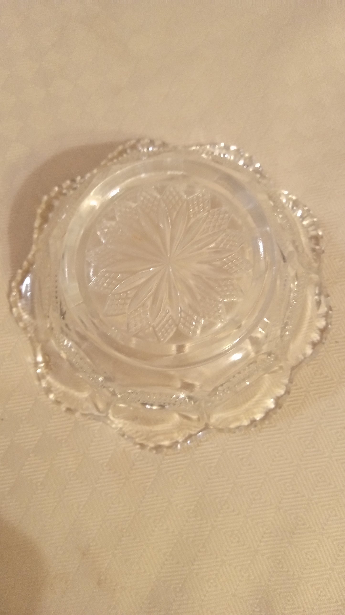 Antique EAPG US Glass “Oregon” Beaded Loop Berry Bowl (c. 1901) | Rare Mint No. 15073 | 4.5” States Series Sawtooth Rim | Edwardian Pressed Glass Survivor