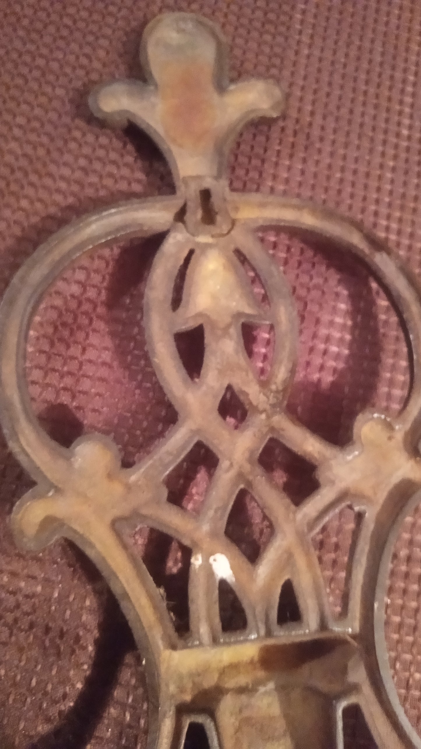 Vintage Ornate Cast Iron Drawer Pull Handle Escutcheon Victorian Style Hardware