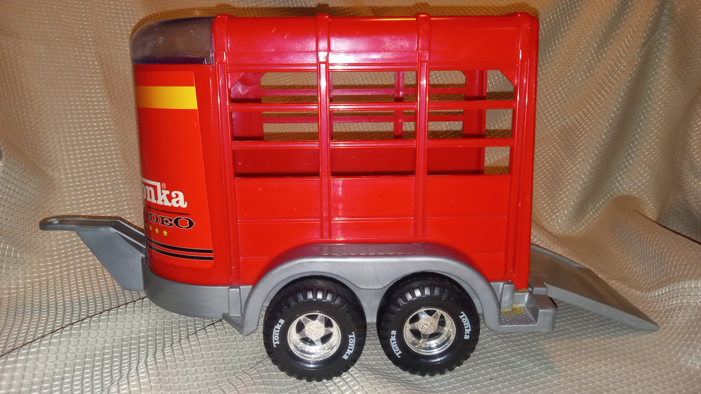 Vintage Tonka 2002 Rodeo Horse Trailer #4770 - Red & Grey - Near Mint Condition