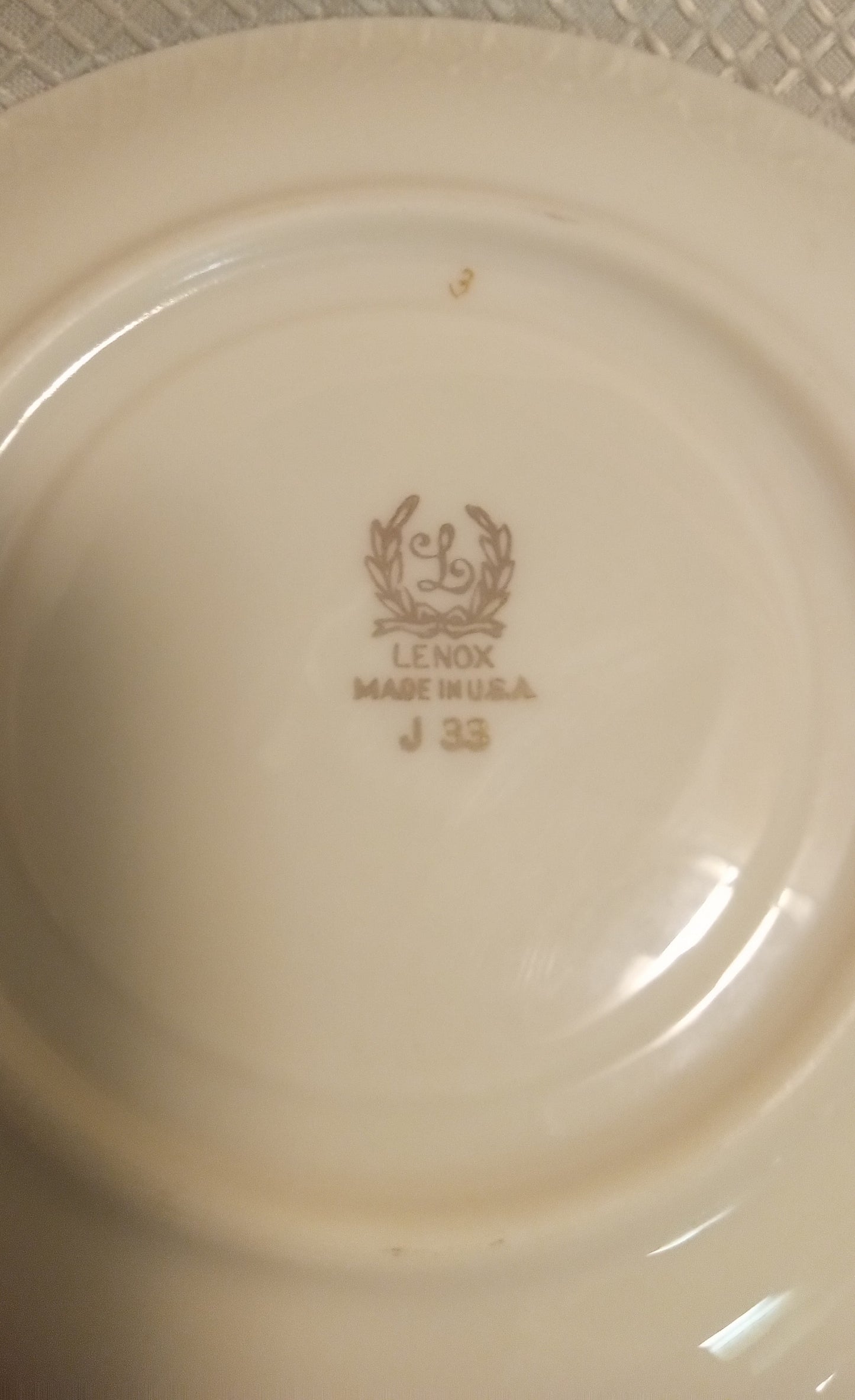Mint! Lenox Tuxedo Saucer J33 Real Gold Band - Vintage U.S.A.