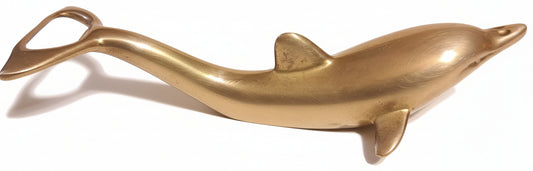 HEAVY VINTAGE BRASS Dolphin Bottle Opener | Dual Opener (Cap/Twist) Nautical Barware | Yacht, Beach House Decor | FREE SHIPPING