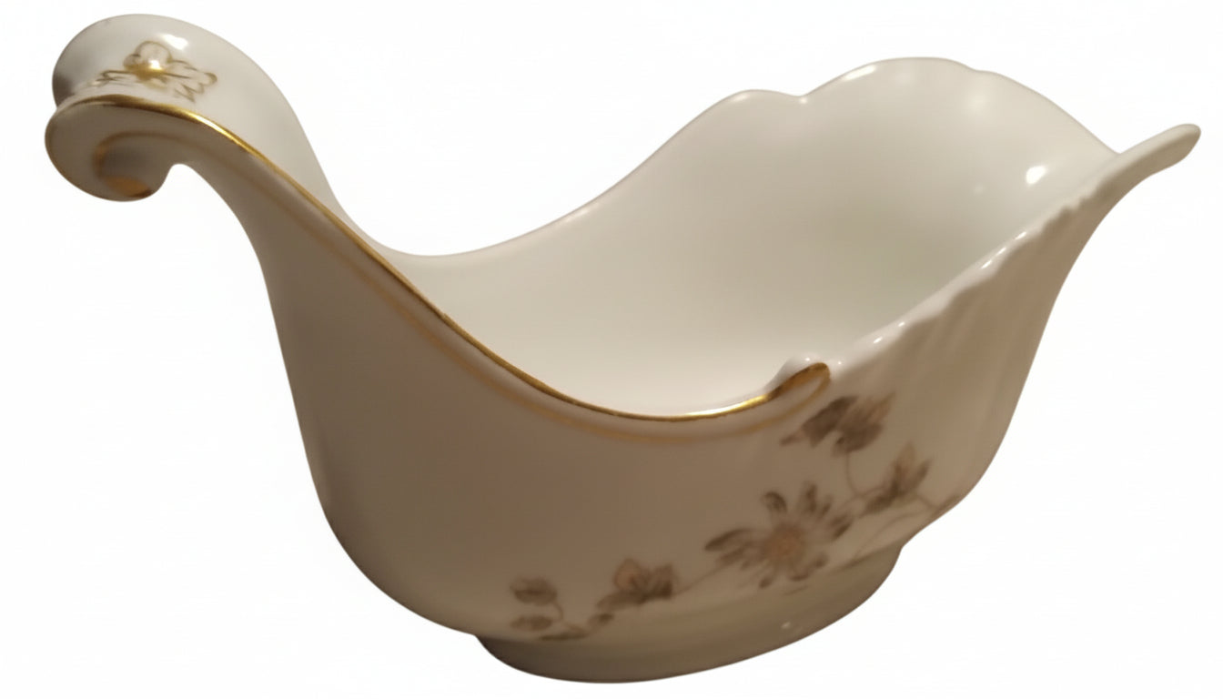 STEAL! Antique Limoges CFH GDM Gravy Boat (1882-1900), Gold Floral Sauce Boat, RARE French Porcelain
