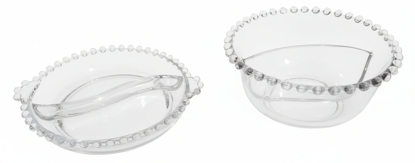 MINT Imperial Candlewick 2-Piece Serving Set | 400/54 Divided Relish & 400/183 Deep Bowl | Collector Quality Glass | FREE Insured US Priority Ship