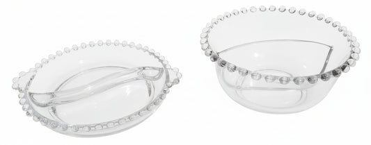 MINT Imperial Candlewick 2-Piece Serving Set | 400/54 Divided Relish & 400/183 Deep Bowl | Collector Quality Glass | FREE Insured US Priority Ship
