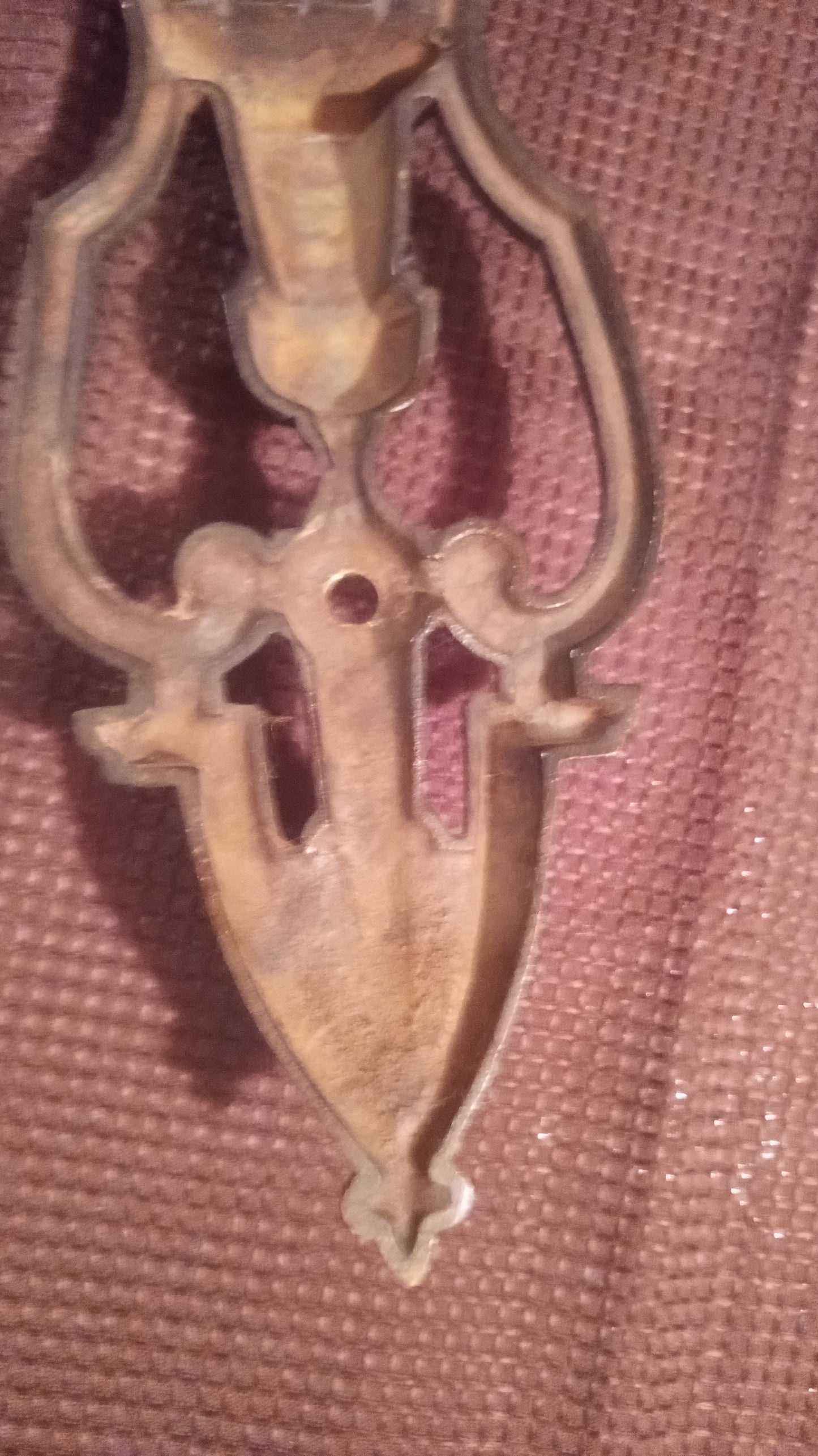 Vintage Ornate Cast Iron Drawer Pull Handle Escutcheon Victorian Style Hardware