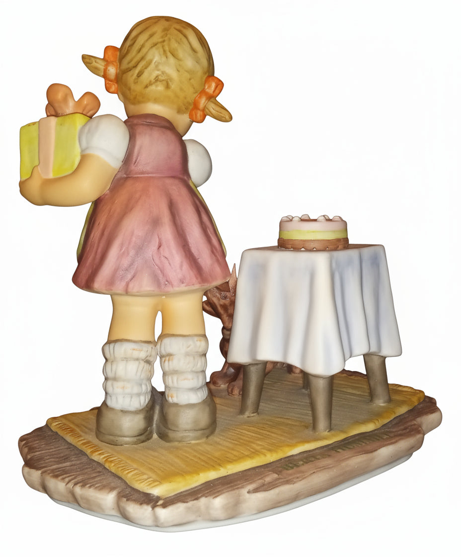 BERTA HUMMEL GOEBEL 1996 BIRTHDAY CHEER GIRL & PUPPY