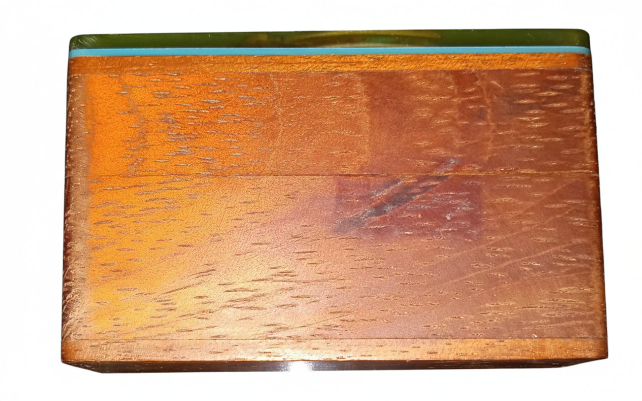 Beautiful Mother Of Pearl Abalone Inlaid Fish Jewelry Trinket Box