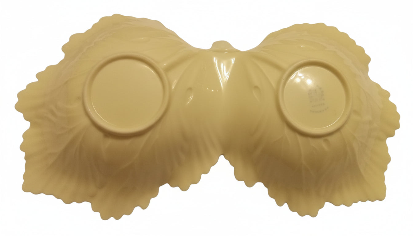 VINTAGE Lenox Double Leaf Dish GREEN MARK Mint Condition 1930s USA Fine China