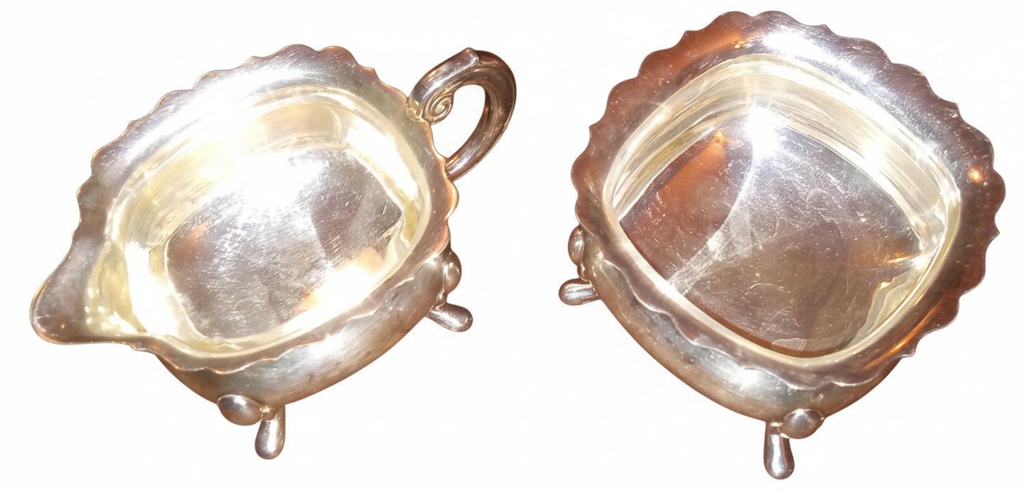 Antique Silverplate Sugar & Creamer Set | Made in Sweden