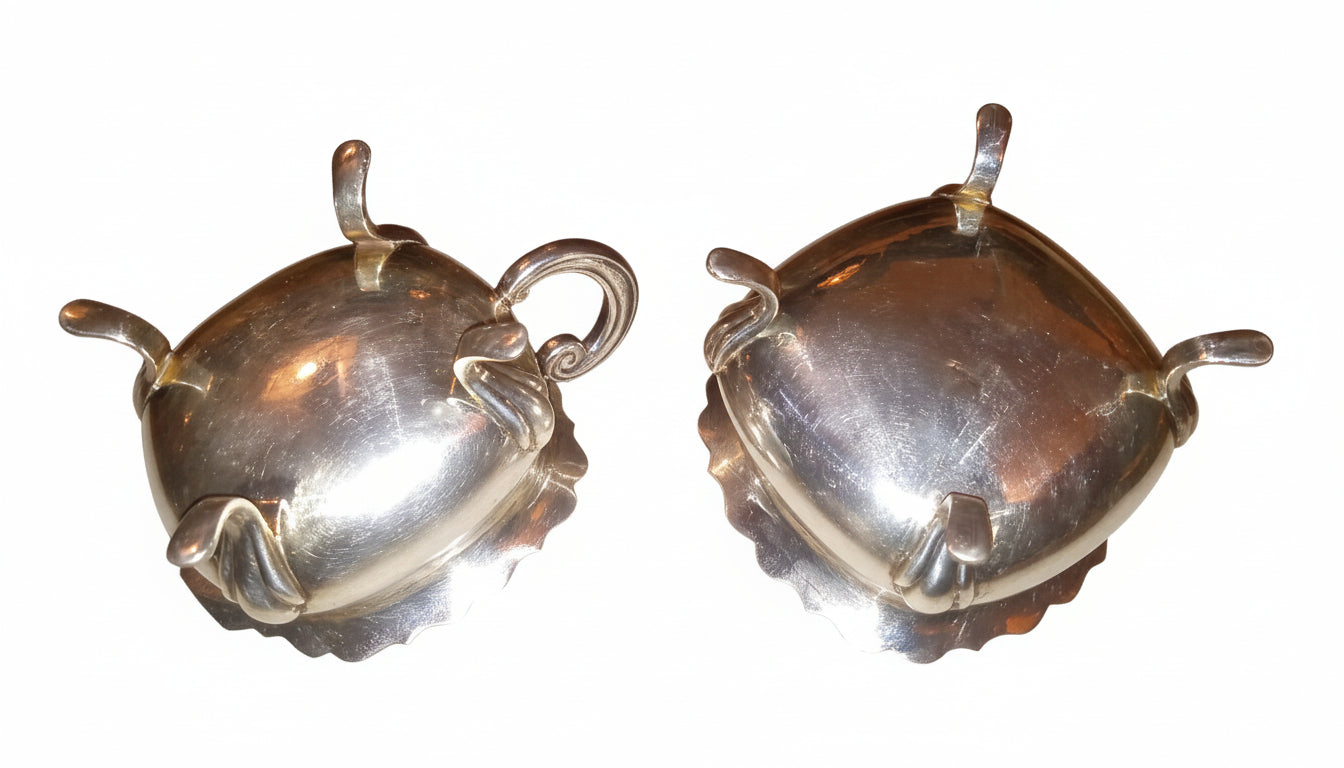 Antique Silverplate Sugar & Creamer Set | Made in Sweden