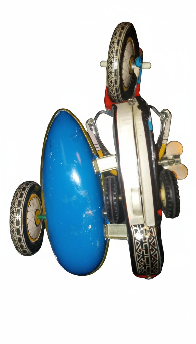 Classic Windup Tin Motorcycle And Sidecar works!