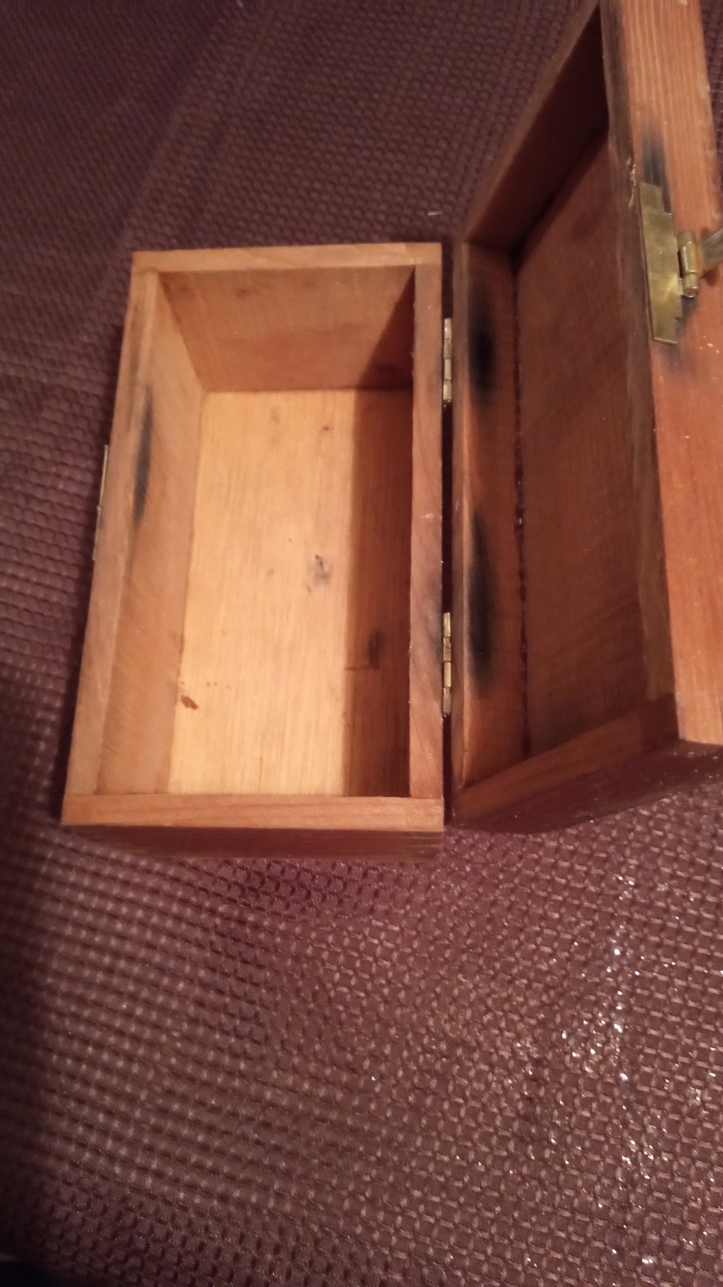 Vintage Hardwood Storage Box | Dovetail/Finger Joint Construction | Rustic Wooden Keepsake Chest