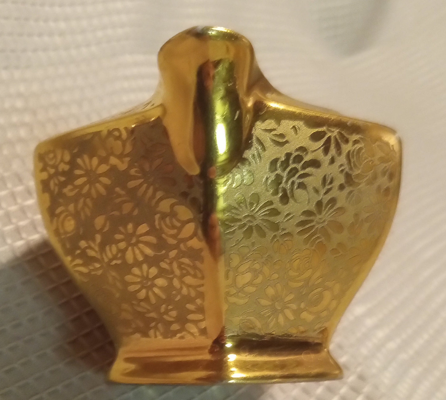 ART DECO Gold Lusterware Octagon Creamer - Japanese Sauce Boat (2" Tall, Mint Condition)