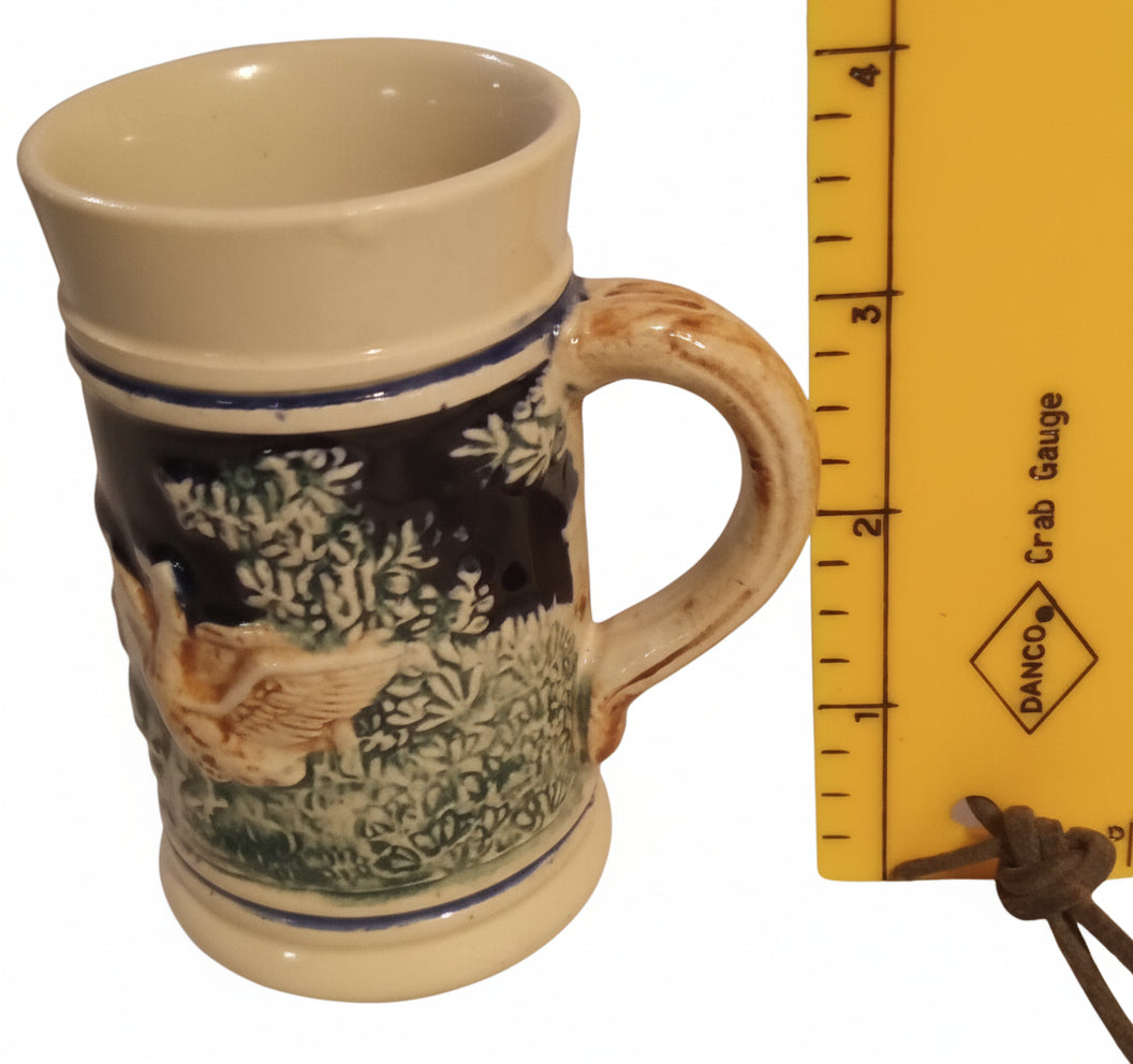 West Germany Miniature Gänseliesel Stein | 1950s Cold War Souvenir Mug | Rare Goose Girl Relief Stoneware