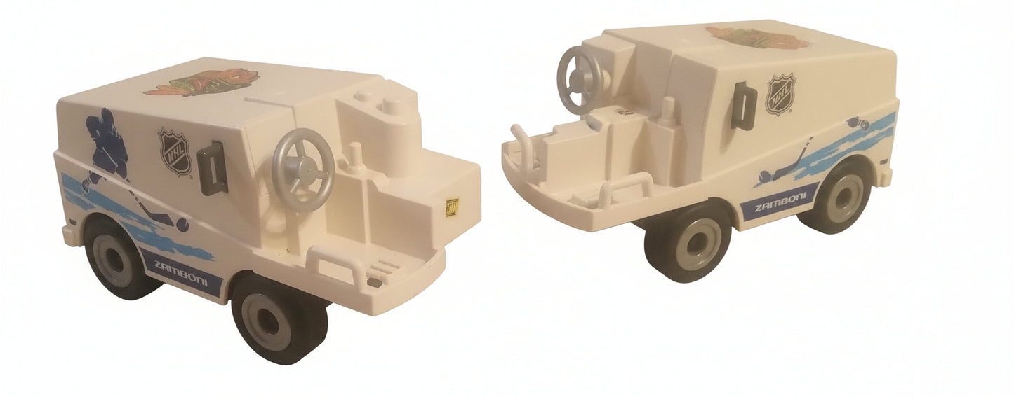 PLAYMOBIL NHL Chicago Blackhawks ZAMBONI Machine Duo (2) | Hockey Collectible Toy Set | FREE Priority Shipping & Insurance