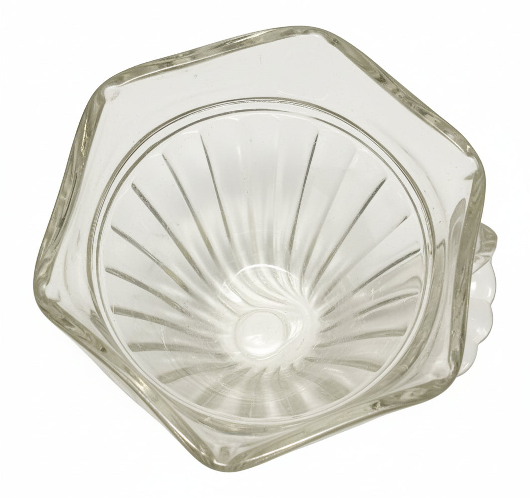 Mid-Century Glass Cornucopia Vase | Fluted Horn of Plenty