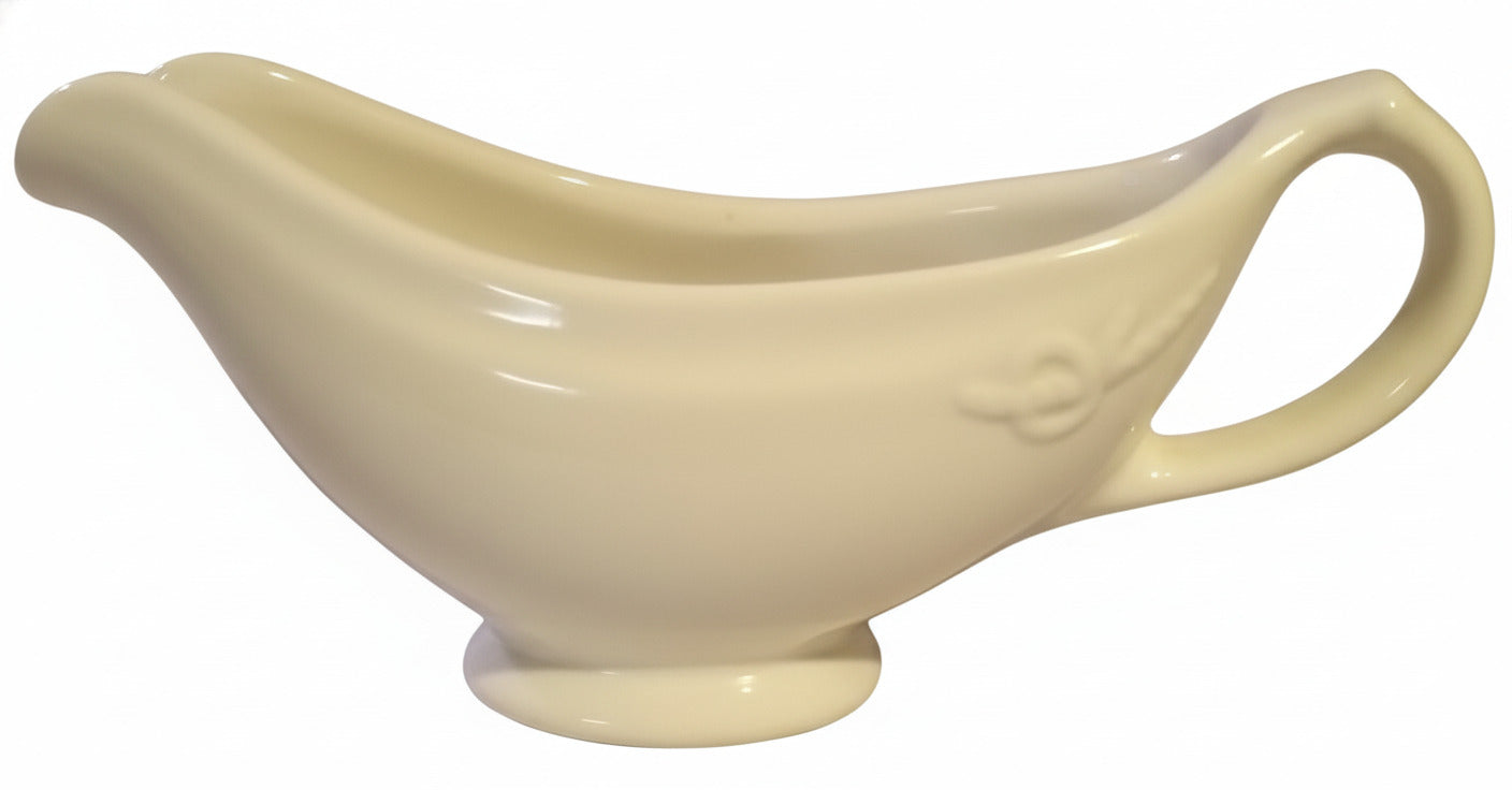 Vintage HALL China White Ceramic Gravy Boat Mid-Century Modern Diner Ware USA