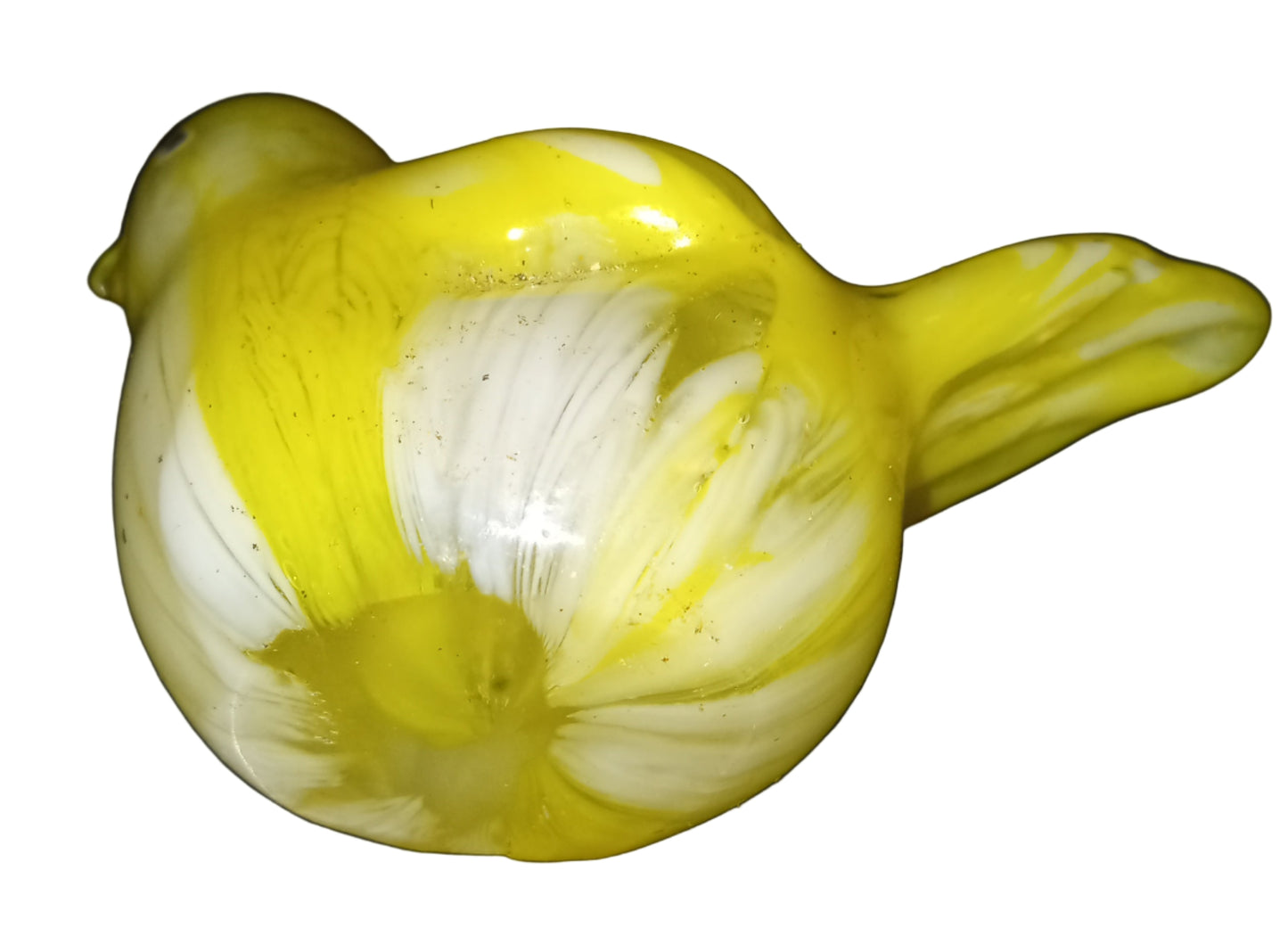 Classic Blown Glass Yellow & White Bird Hand Made