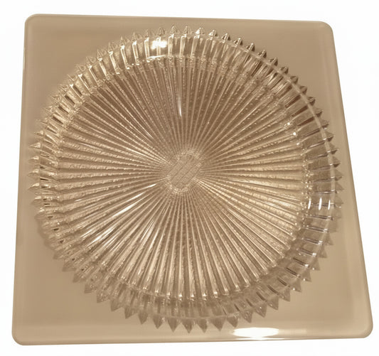 1903 Heisey Sunburst Frosted Square Plate 8" | Antique EAPG Glass